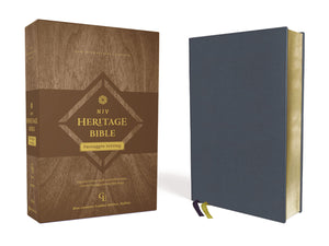 Niv, Heritage Bible, Passaggio Setting, Genuine Leather, Buffalo, Blue, Line Matched, Art Gilded Edges, Comfort Print: Elegantly