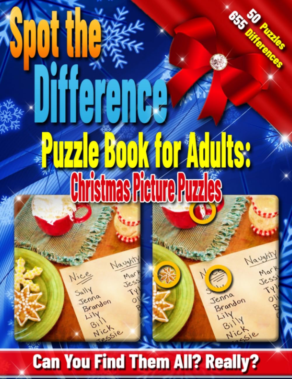 Spot the Difference: Spot the Difference Puzzle Book for Adults  Christmas Picture Puzzles: Are you up for the Challenge? Can y,Used