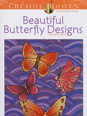 Creative Haven Beautiful Butterfly Designs Coloring Book (Creative Haven Coloring Books),Used