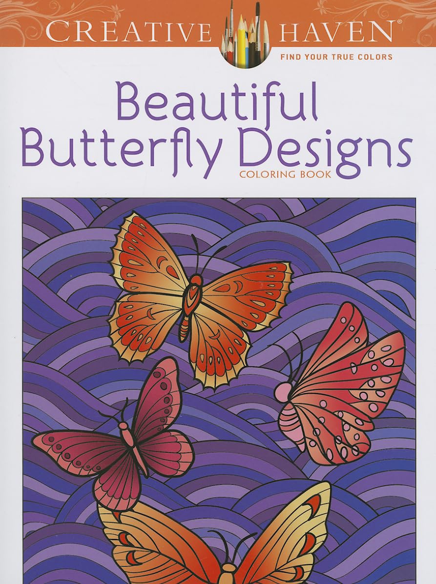 Creative Haven Beautiful Butterfly Designs Coloring Book (Creative Haven Coloring Books),Used