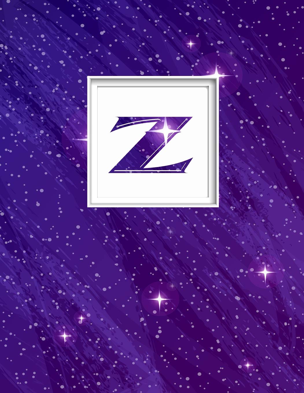 Z: Monogram Initial Z Universe background and a lot of stars Notebook for The Woman, Kids, Children, Girl, Boy 8.5x11,Used