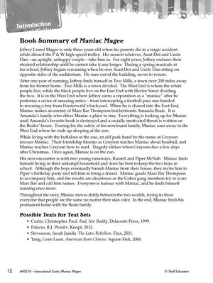 Maniac Magee: An Instructional Guide for Literature  Novel Study Guide for 4th8th Grade Literature with Close Reading and Writ,Used