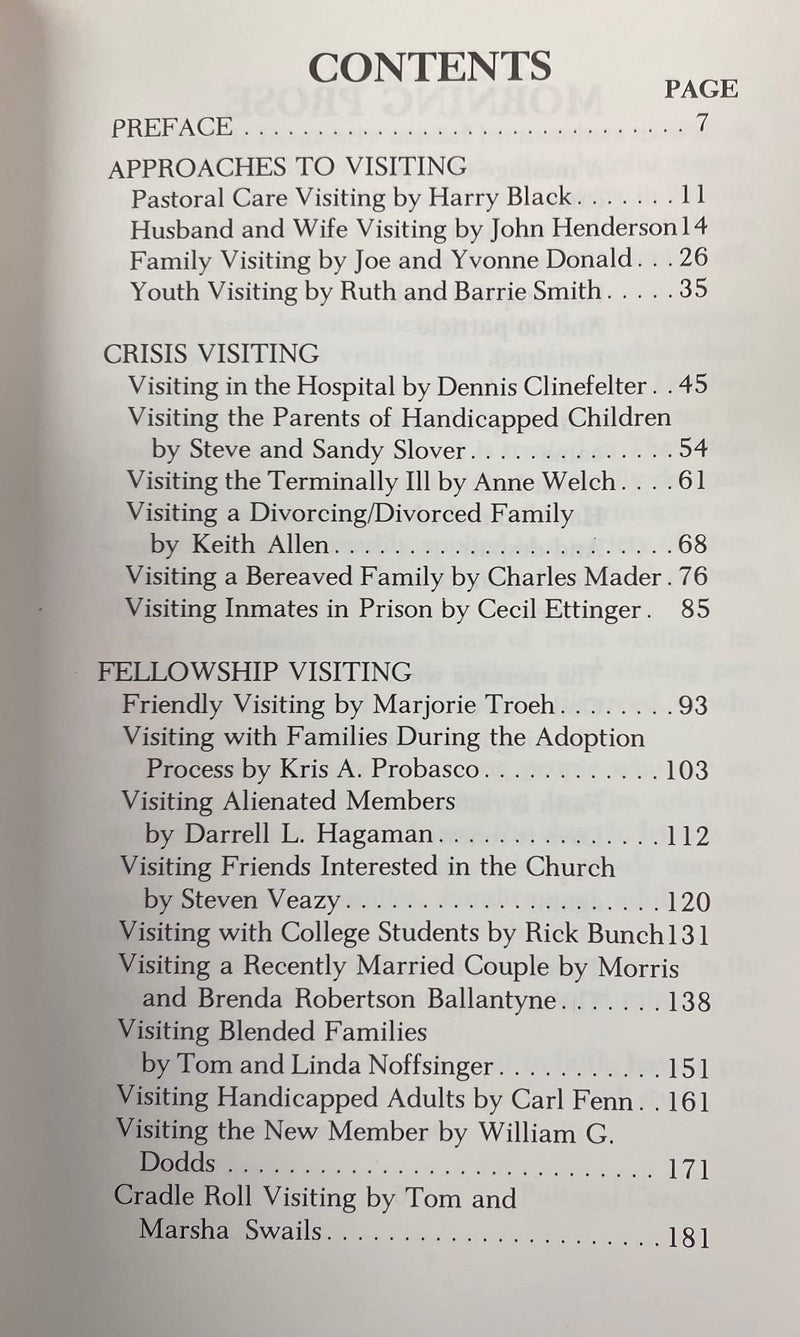 Visiting: A Pastoral Care Ministry,Used
