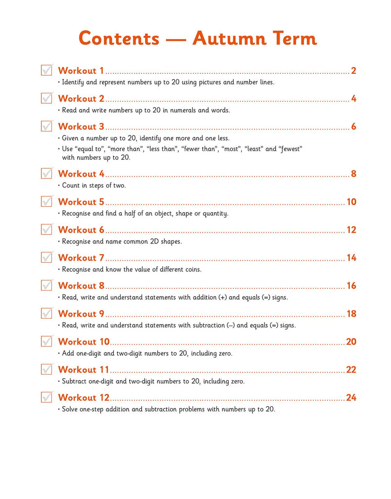 New KS1 Maths 10Minute Weekly Workouts  Year 1 (CGP KS1 Maths),Used
