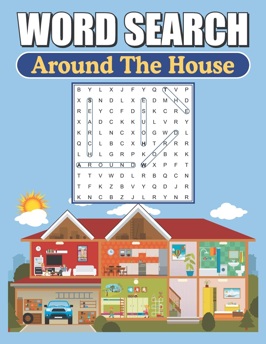 Word Search Around The House: Large Print Word Find Puzzles,Used