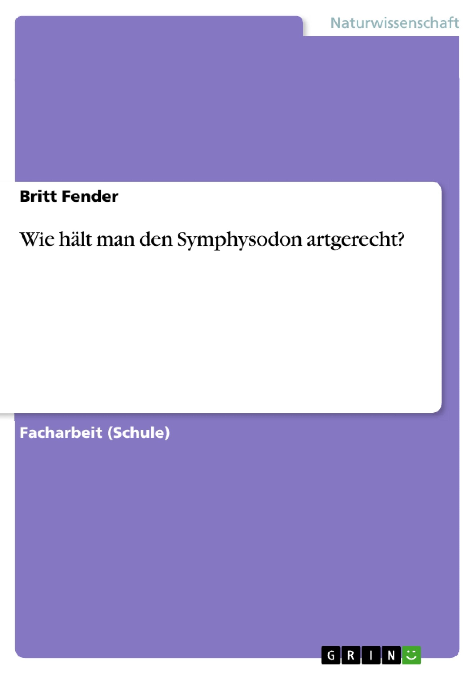Wie Hlt Man Den Symphysodon Artgerecht? (German Edition),Used