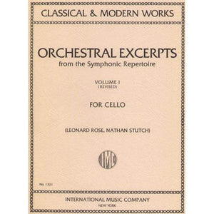 Orchestral Excerpts Volume 1 Cello Edited By Leonard Rose And Nathan Stutch  International Music