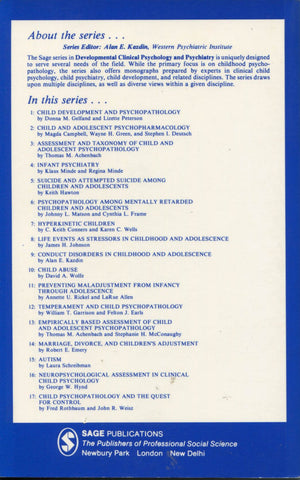 Child Psychopathology and the Quest for Control (Developmental Clinical Psychology and Psychiatry),Used