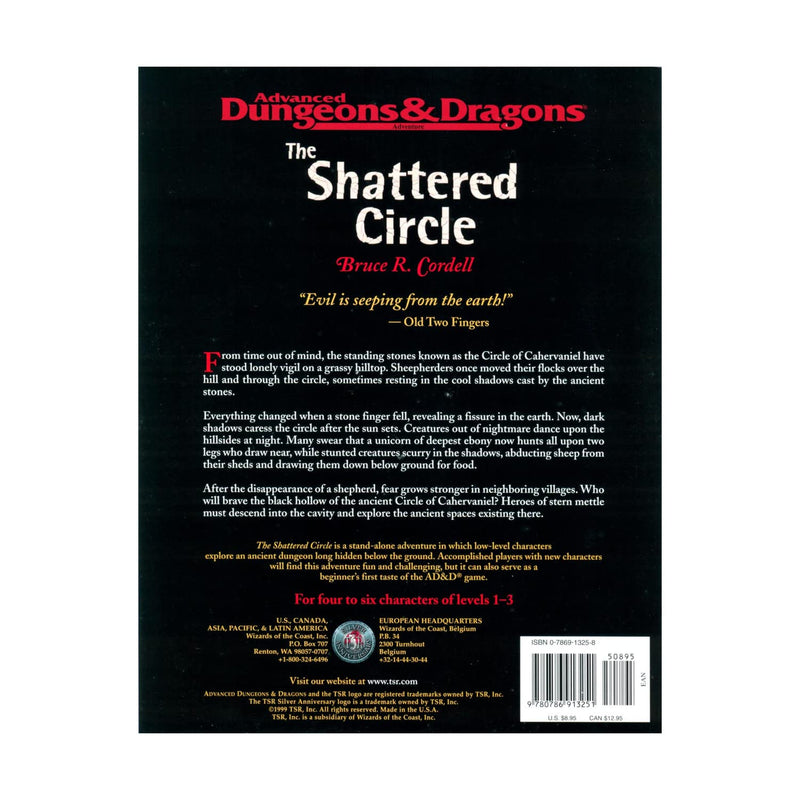 SHATTERED CIRCLE, THE (Advanced Dungeons & Dragons),Used