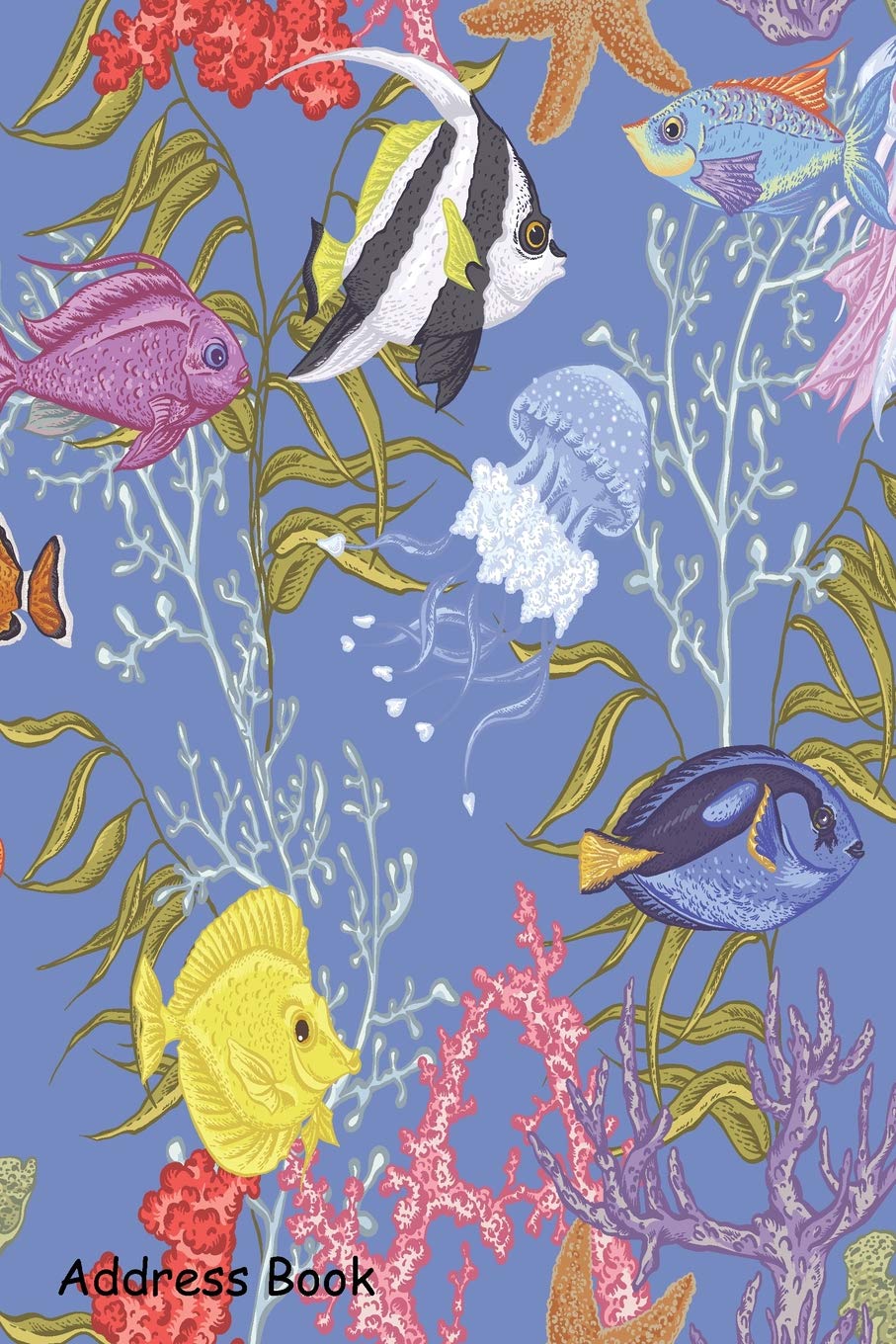 Address Book: For Contacts, Addresses, Phone, Email, Note,Emergency Contacts,Alphabetical Index With Sea Life Seamless Pattern U,Used