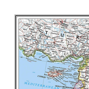 National Geographic: Middle East Classic Wall Map  Laminated (30.25 x 23.5 inches) (National Geographic Reference Map),New