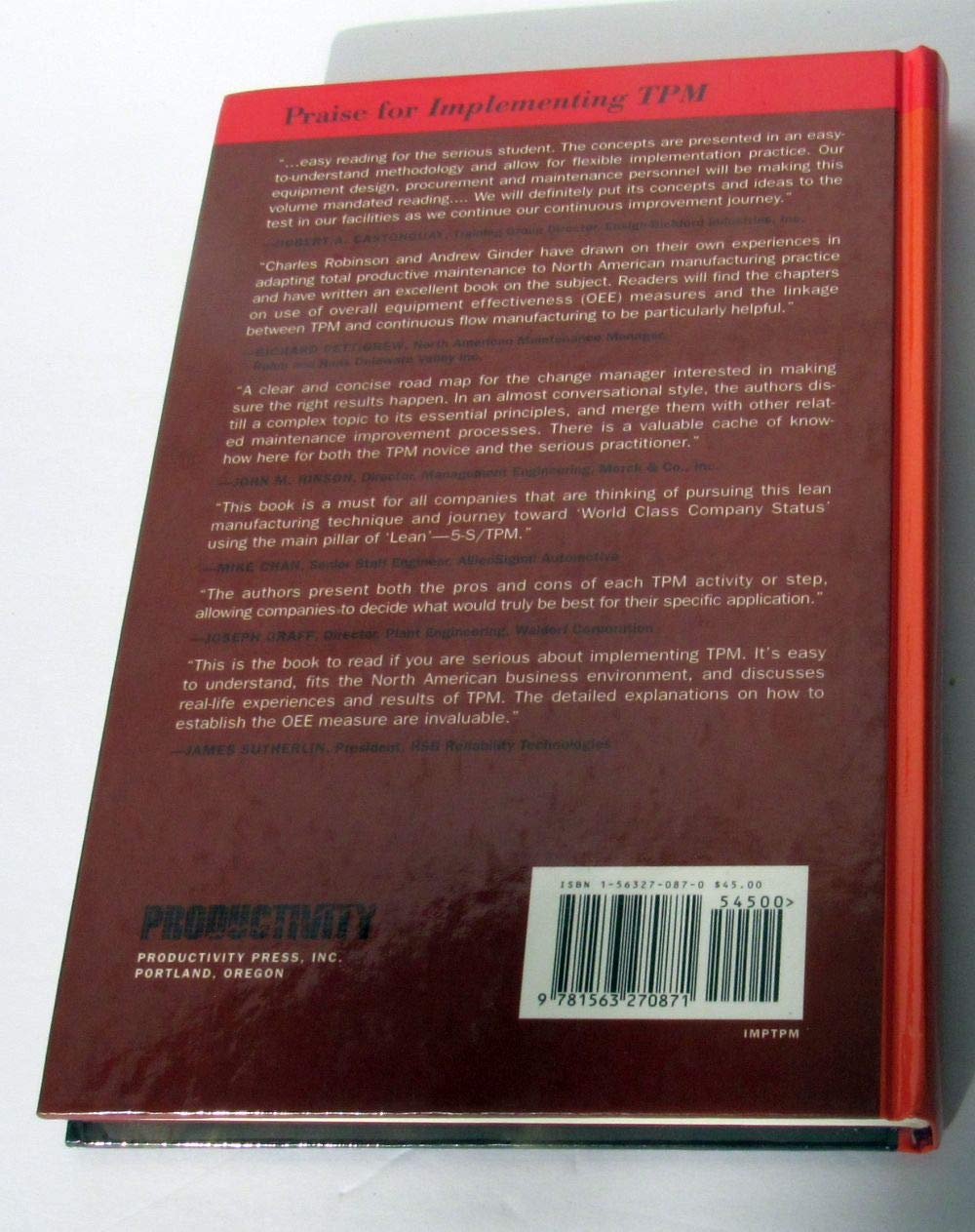 Implementing Tpm: The North American Experience (Stepbystep Approach To Tpm Implementation),New