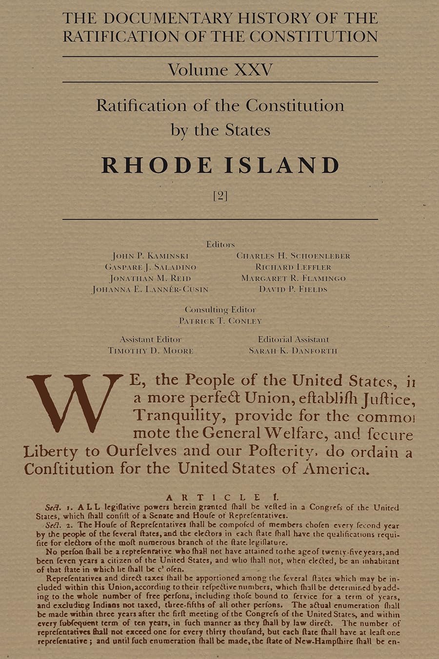 The Documentary History of the Ratification of the Constitution, Volume 25: Ratification of the Constitution by the States: Rhod,Used