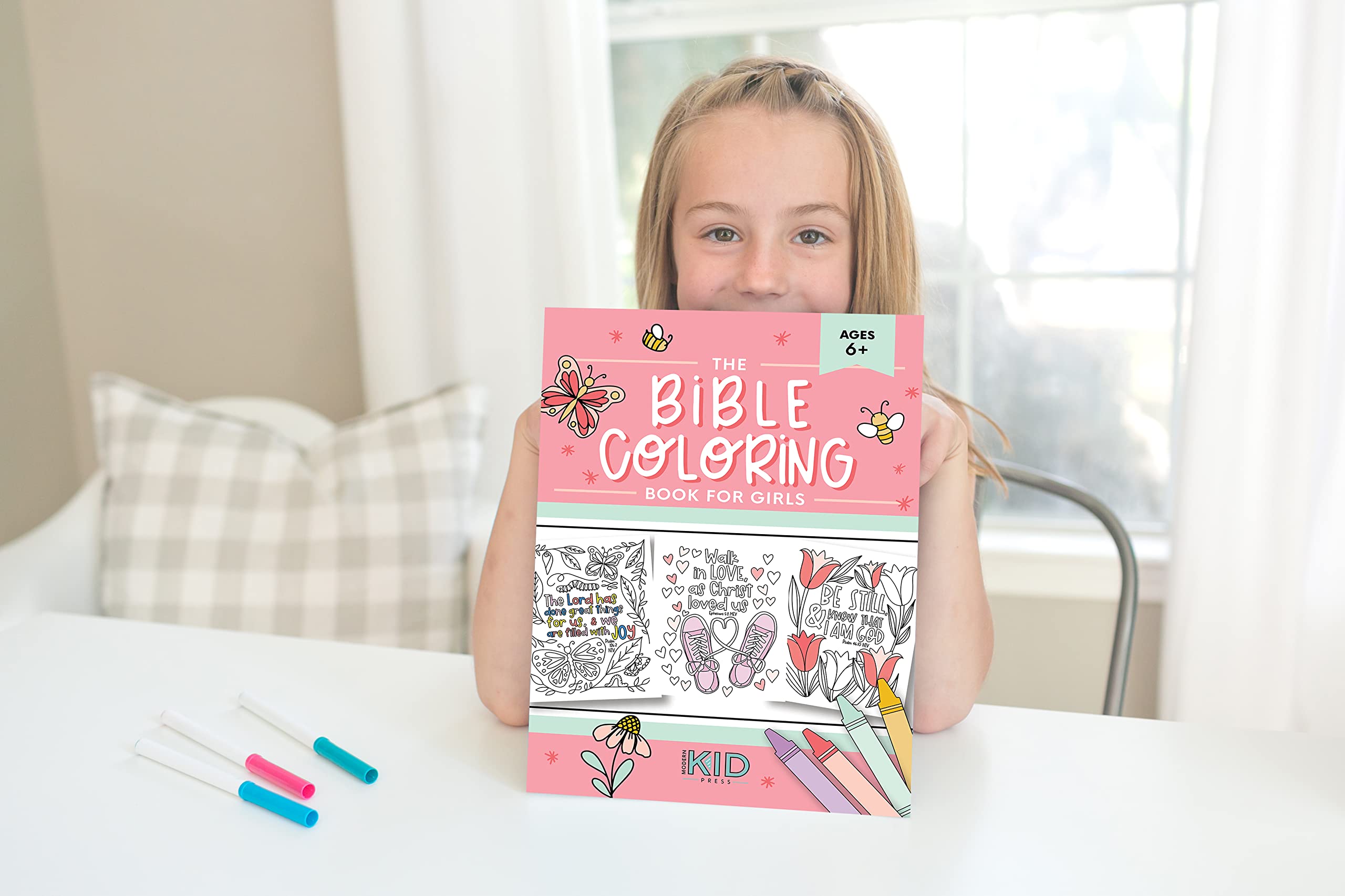 The Bible Coloring Book for Girls: Color 40 Cute Designs of Inspirational Verses & Christian Artwork,Used