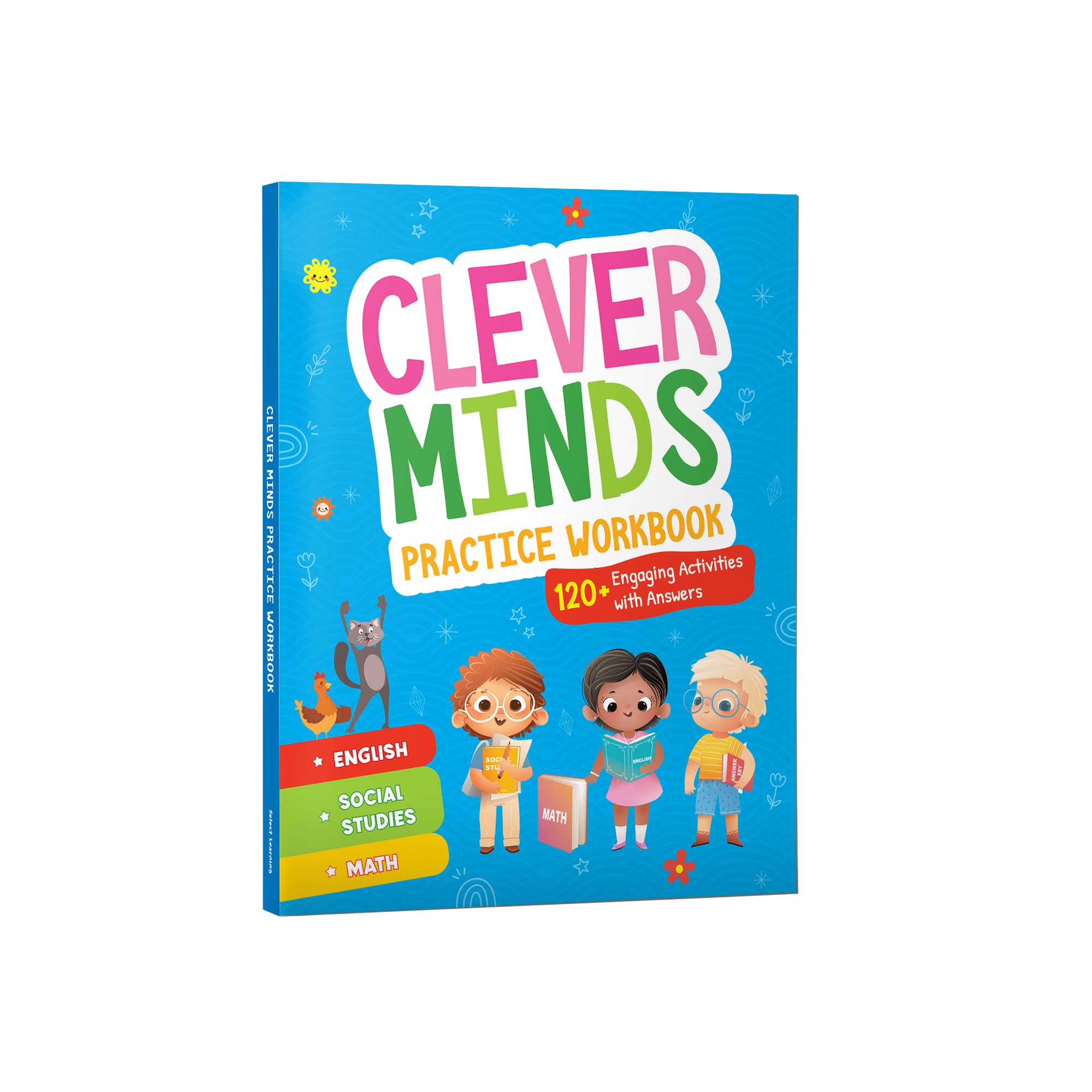 Clever Minds: Practice Workbook For Kids | English, Math, And Social Studies Activities | Reading, Writing, Grammar, Vocabulary,
