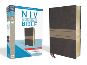 NIV, Thinline Bible, Large Print, Leathersoft, Brown/Tan, Red Letter, Comfort Print,New