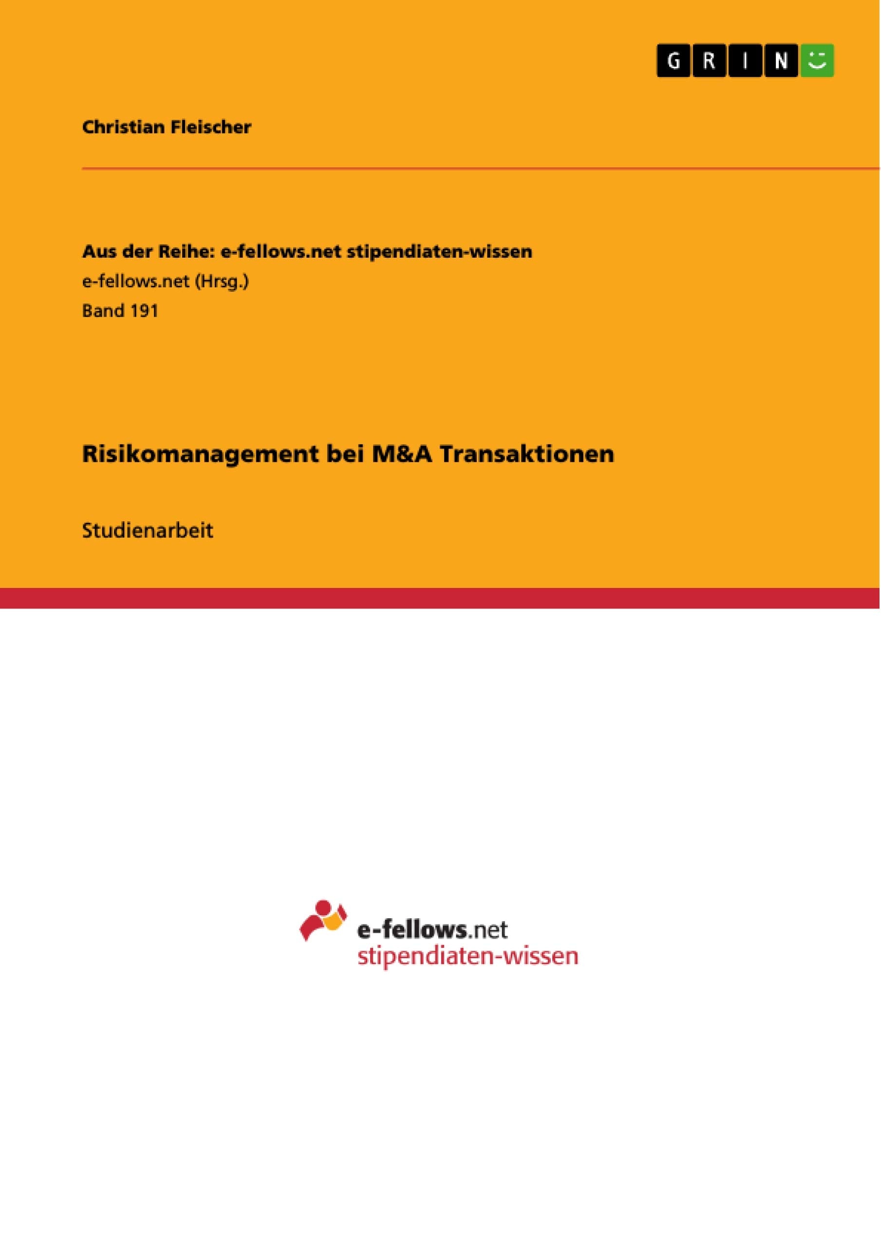 Risikomanagement Bei M&A Transaktionen (German Edition),Used