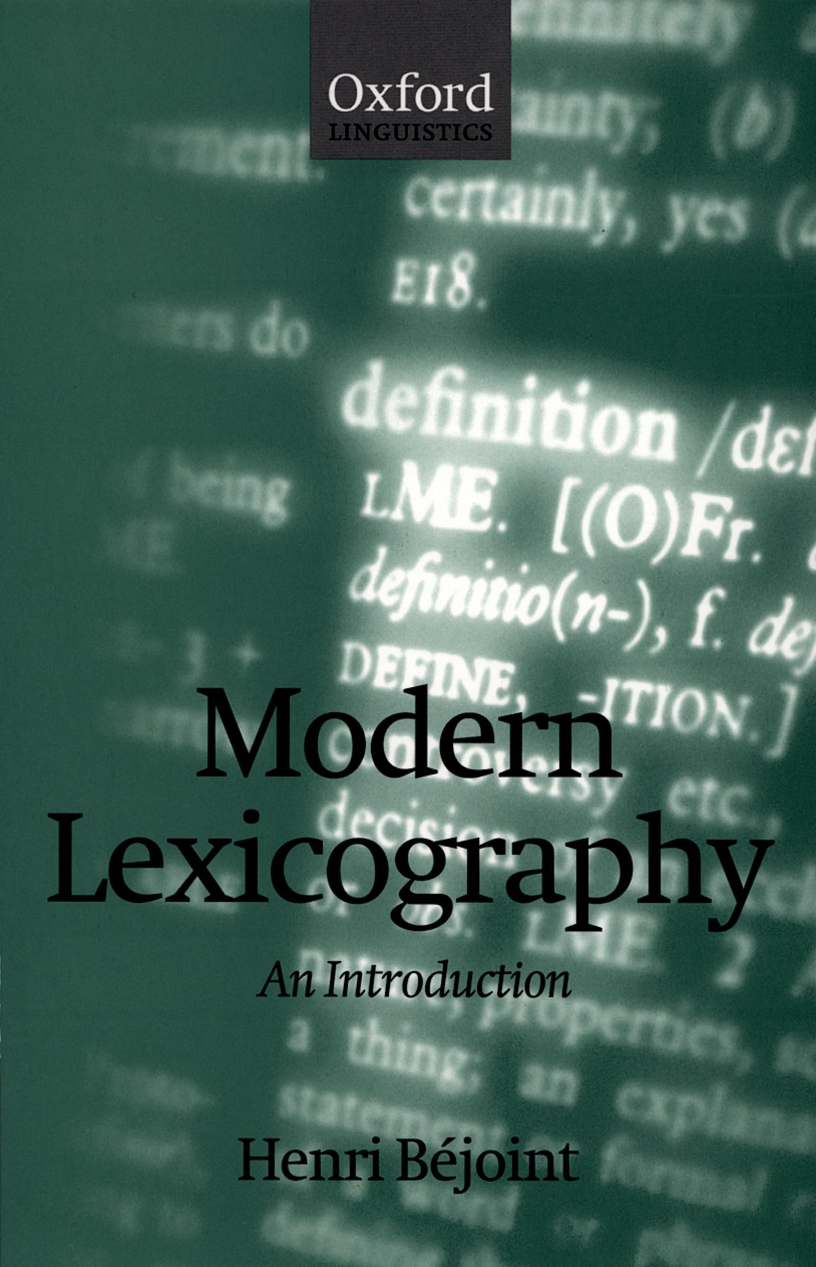Modern Lexicography: An Introduction (Oxford Linguistics),Used