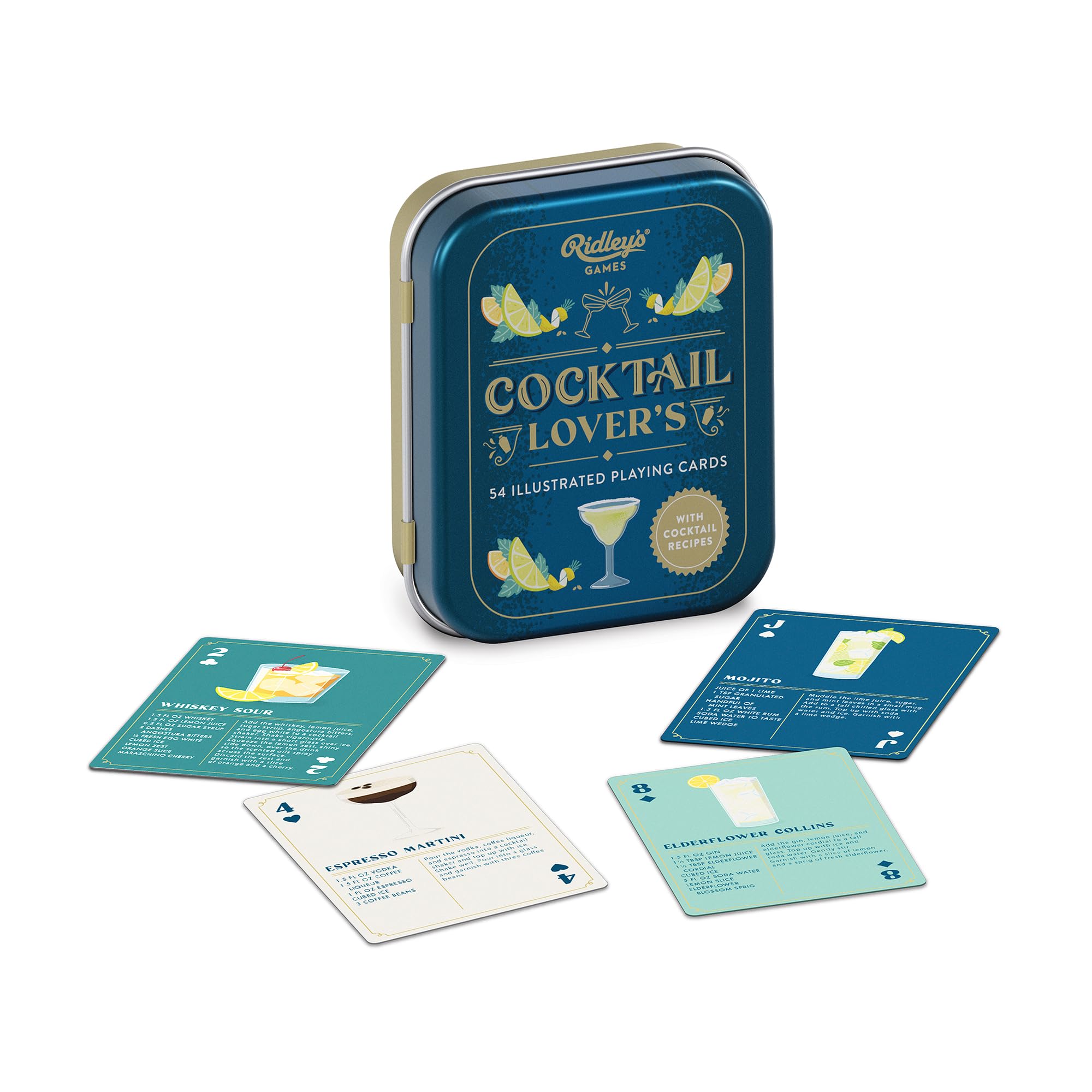 RidleyS Cocktail LoverS Deck Of Playing Cards|54 Beautifully HandIllustrated Cocktail Playing Cards|Includes A Durable Storage