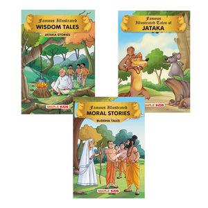 Jataka Tales (Set Of 3 Books With 51 Moral Stories) - Colourful Pictures - Story Books For Kids