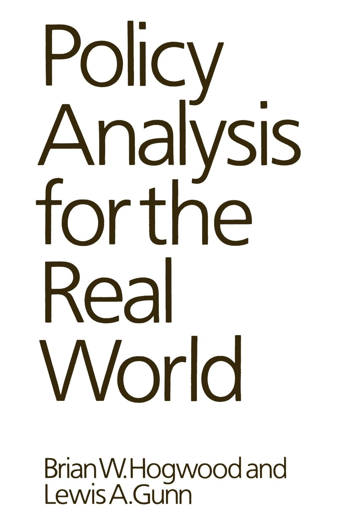 Policy Analysis for the Real World,Used