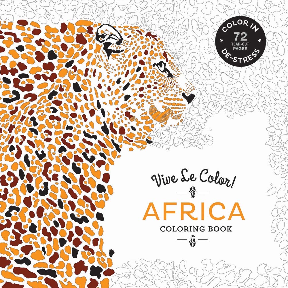 Vive Le Color! Africa (Adult Coloring Book): Color In; Destress (72 Tearout Pages),Used