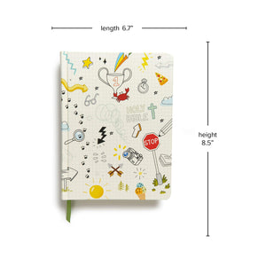 CSB Journal and Draw Bible for Kids, White, Black Letter, SingleColumn, Wide Margins, Journaling Space, Illustrations, Reading ,Used