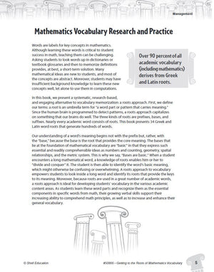 Getting to the Roots of Mathematics Vocabulary Levels 68 (Getting to the Roots of ContentArea Vocabulary),Used