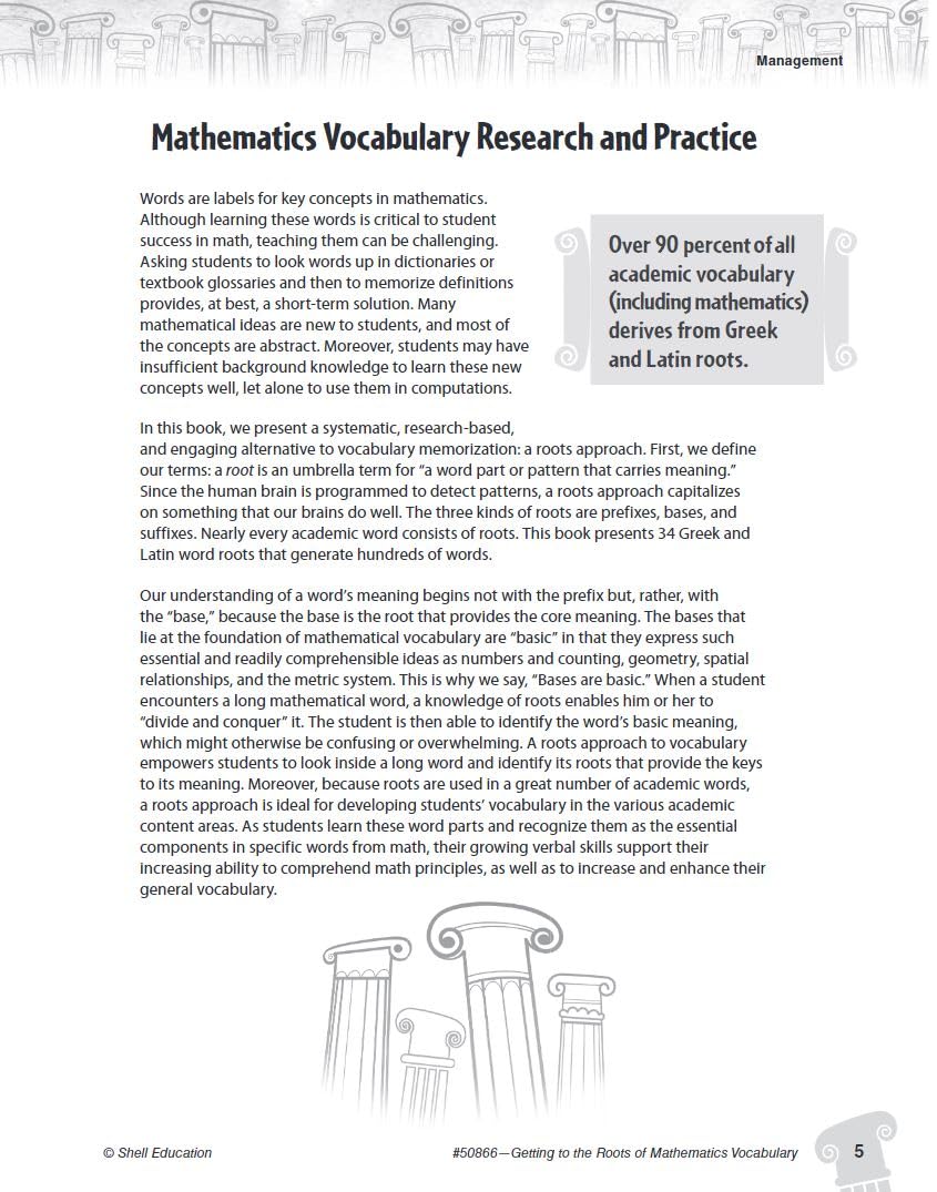 Getting to the Roots of Mathematics Vocabulary Levels 68 (Getting to the Roots of ContentArea Vocabulary),Used
