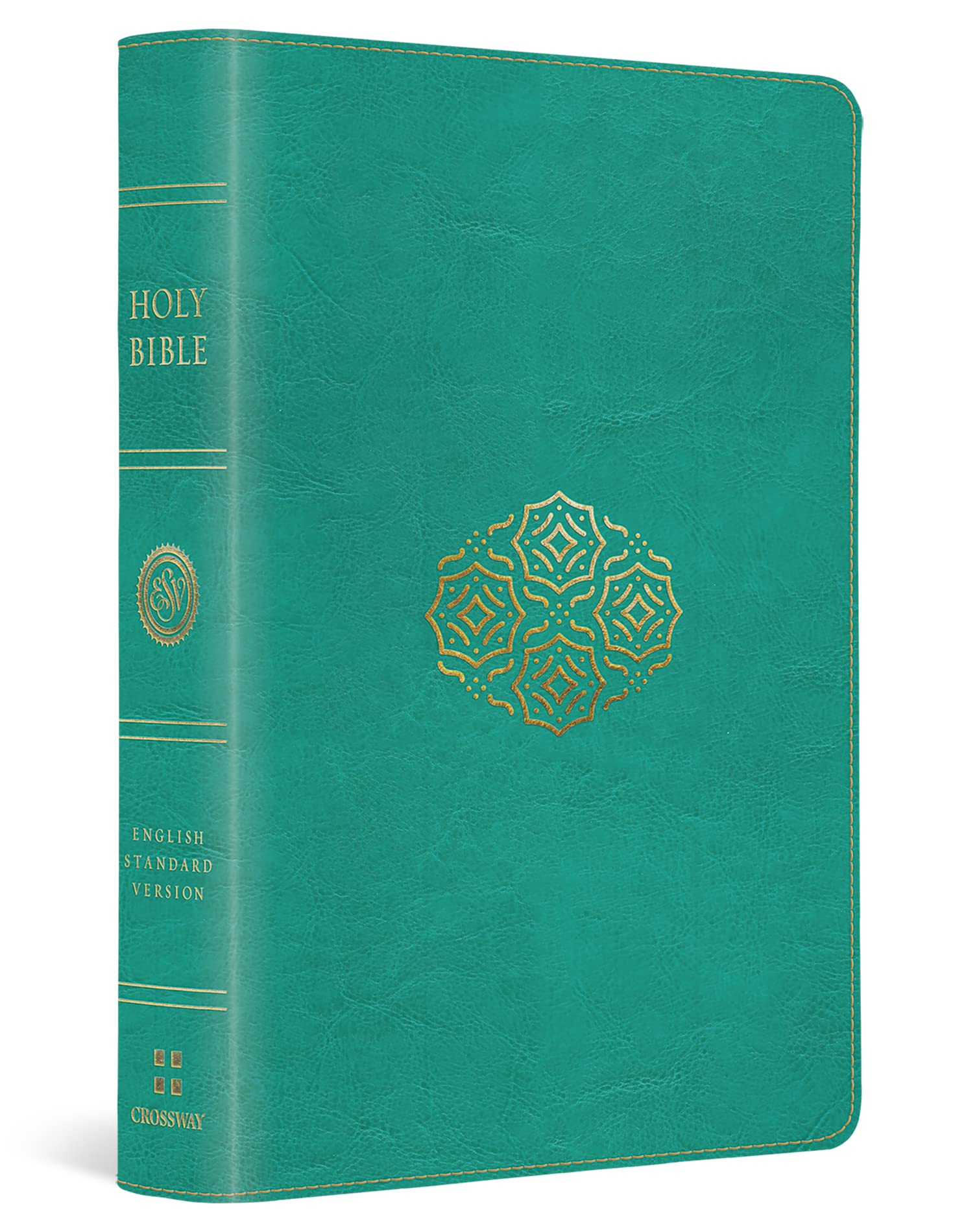 ESV Large Print Compact Bible (TruTone, Teal, Bouquet Design),Used