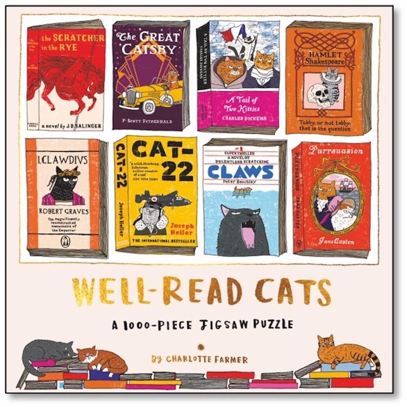 WellRead Cats (Square Box Format): A 1000Piece Jigsaw Puzzle By Charlotte Farmer