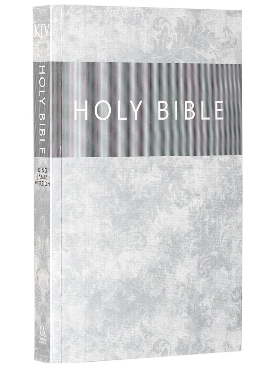 KJV Holy Bible, Outreach Bible  Softcover, King James Version, Silver Damask (KJV Outreach Editions),New
