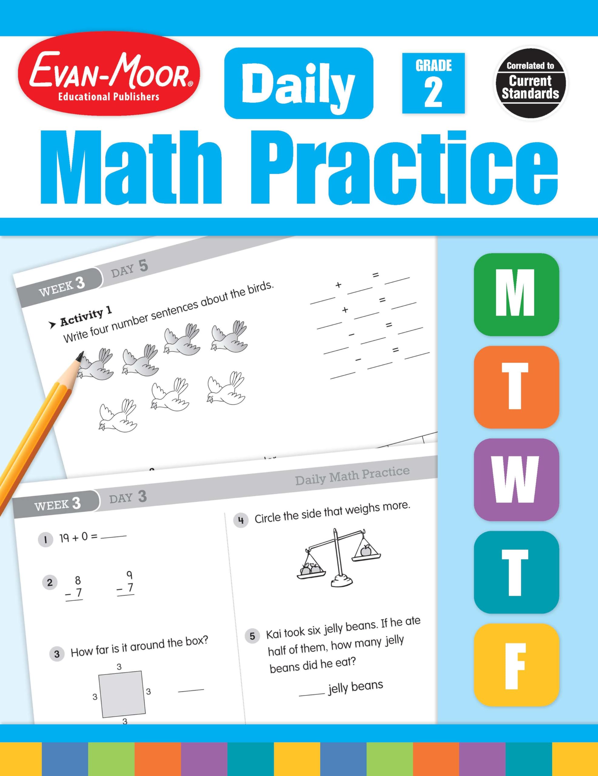 EvanMoor Daily Math Practice, Grade 2,Used