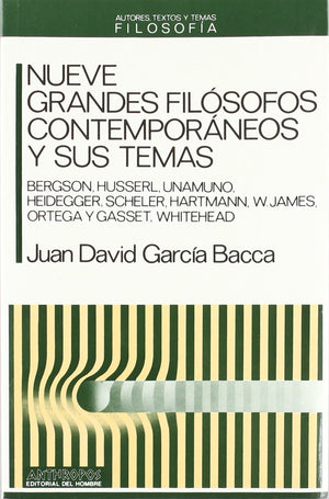 NUEVE GRANDES FILOSOFOS CONTEMPORANEOS Y SUS TEMAS (Spanish Edition),Used