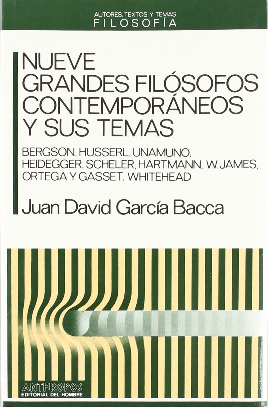 NUEVE GRANDES FILOSOFOS CONTEMPORANEOS Y SUS TEMAS (Spanish Edition),Used