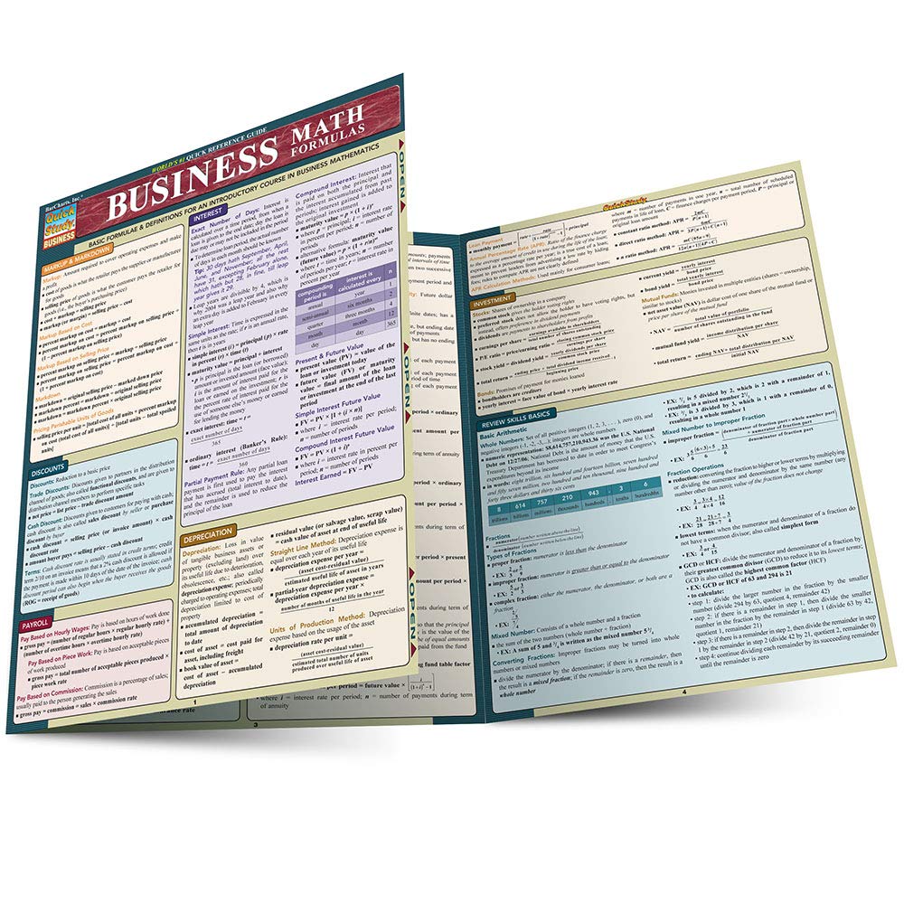 Business Math Formulas (Quick Study Business),Used