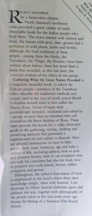 Gathering What The Great Nature Provided: Food Traditions Of The Gitksan,Used