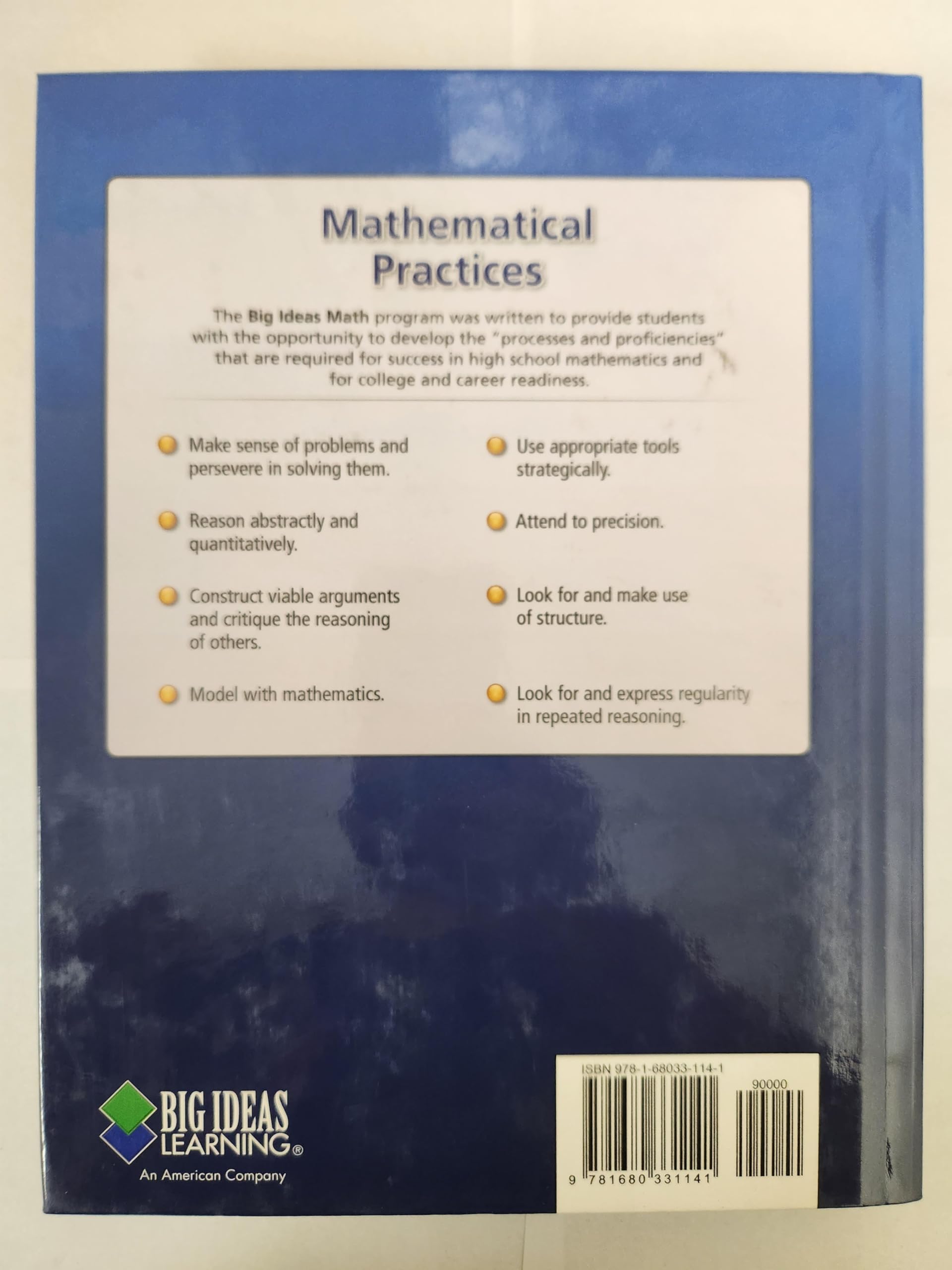 Big Ideas Math A Bridge To Success Algebra 1: Student Edition 2015,Used