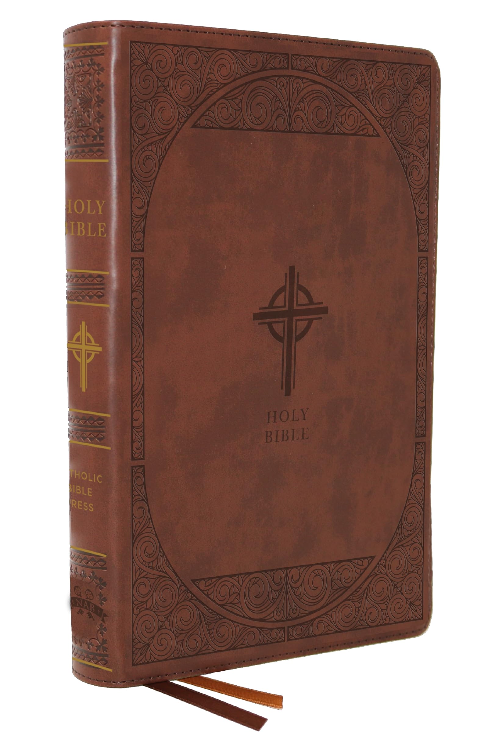 NABRE, New American Bible, Revised Edition, Catholic Bible, Large Print Edition, Leathersoft, Brown, Comfort Print: Holy Bible,Used
