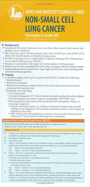 J & B Clinical Card: NonSmall Cell Lung Cancer,Used