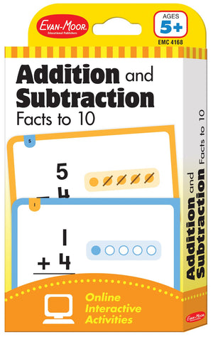 EvanMoor Learning Line Flashcards: Addition and Subtraction Facts to 10, Grade 1+ (Age 5+) (Flashcards: Math),Used