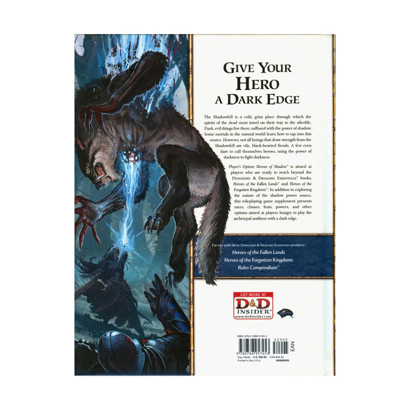 Player's Option: Heroes of Shadow: A 4th Edition D&D Supplement,New
