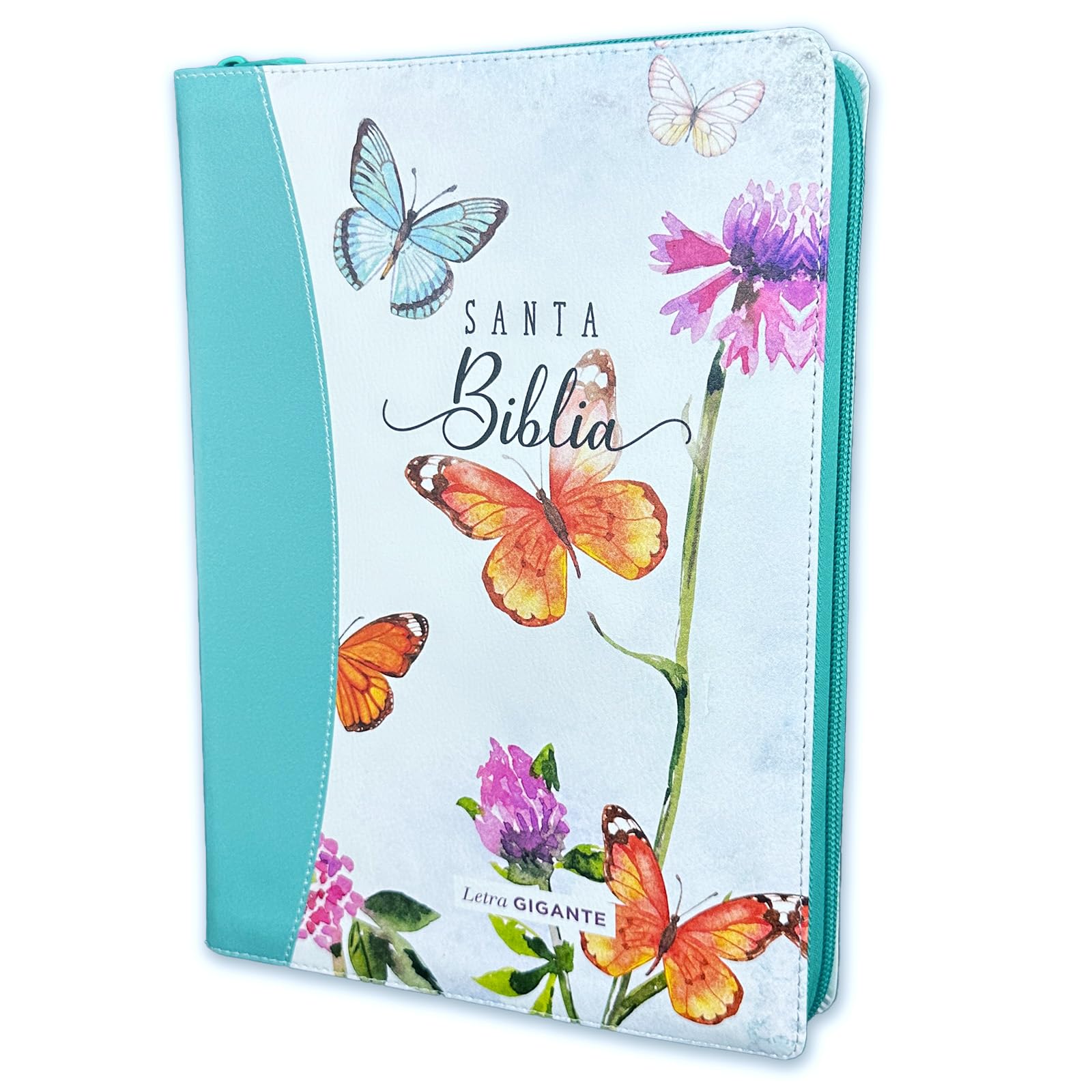 Biblia Para Mujeres Letra Gigante Reina Valera 1960 Cubierta Floral Y Mariposa Con Indice