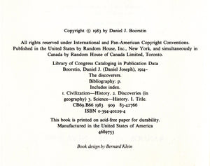 The Discoverers: A History Of Man'S Search To Know His World And Himself,New