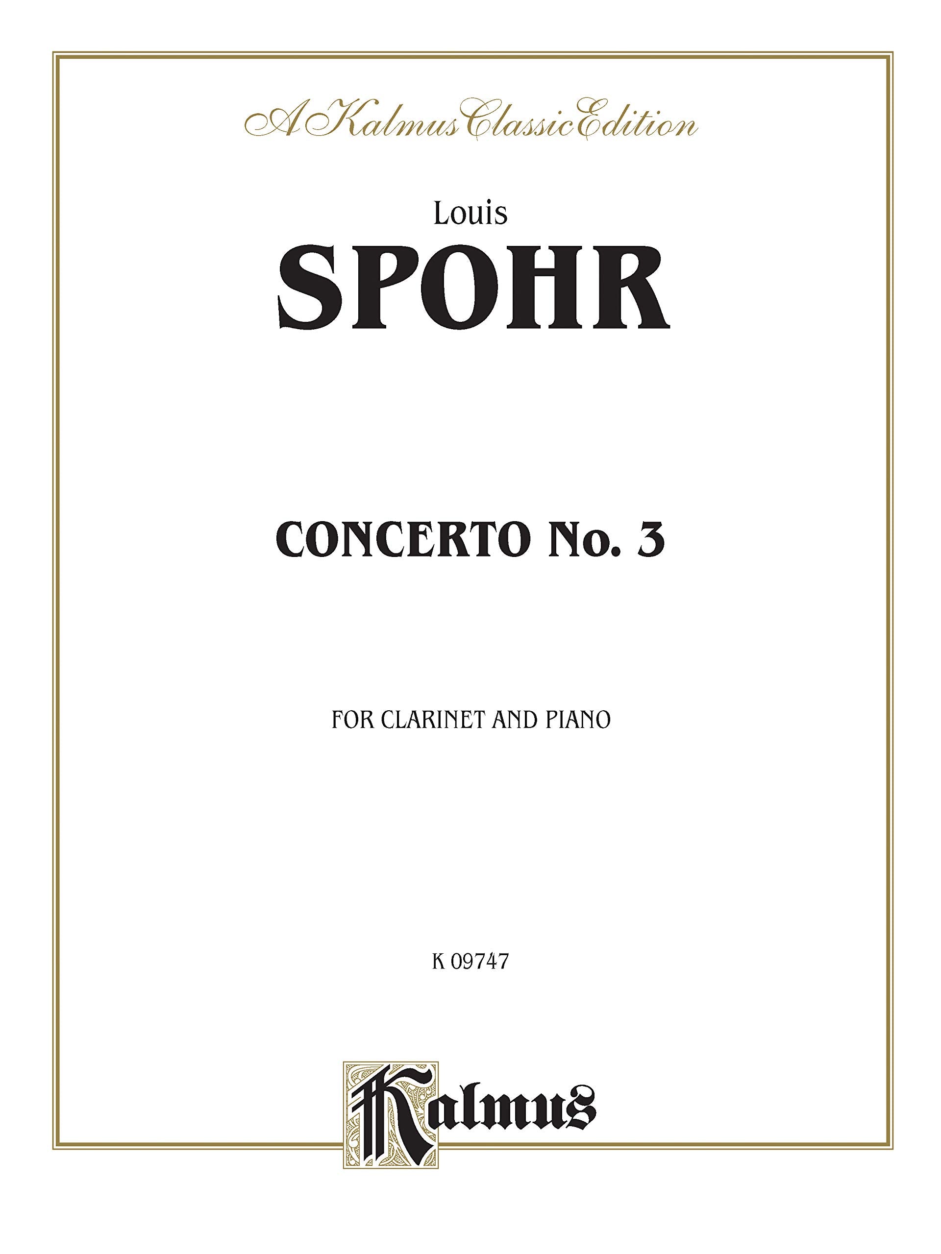 Clarinet Concerto No. 3: Part(s) (Kalmus Edition),Used