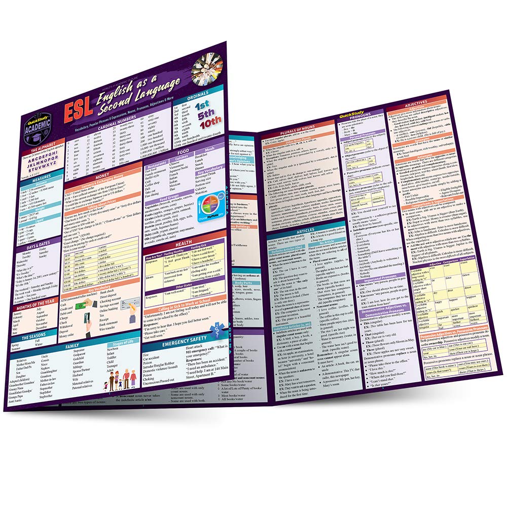 ESL  English as a Second Language: a QuickStudy Laminated Reference Guide (QuickStudy Academic)