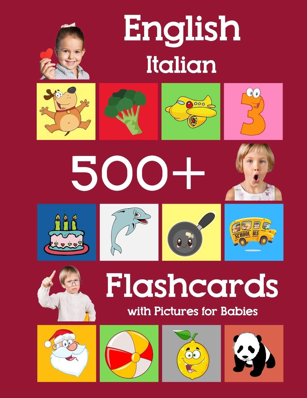 English Italian 500 Flashcards with Pictures for Babies: Learning homeschool frequency words flash cards for child toddlers pres,Used