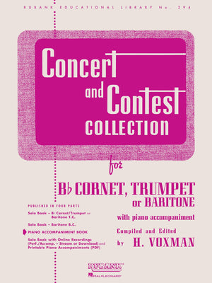Concert and Contest Collection: Piano Accompaniment  Bb Cornet, Trumpet or Baritone (Rubank Educational Library),New