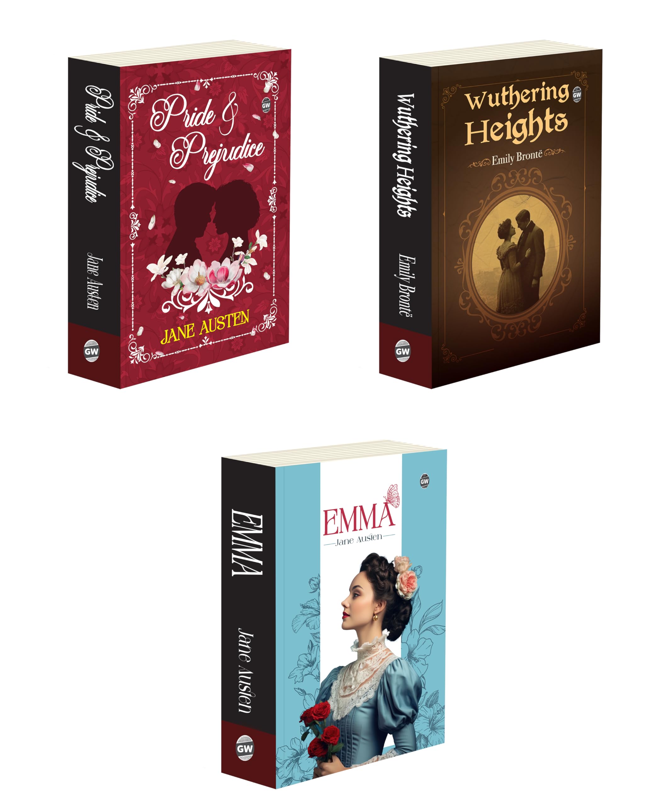 Emma, Wuthering Heights And Pride And Prejudice : Timeless Classics Of Love, Must-Read ChildrenS Novels, Classic Romance Combo, Famous English Novels | Combo Of 3 Novels