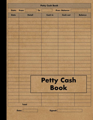 Petty Cash Book: Ledger for Petty Cash Record Keeping  Large  120 Pages  Business Accounts Petty Cash Log Book,New